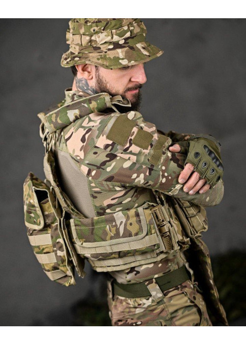 Плитоноска з напашником ATAK швидкий скид мультикам