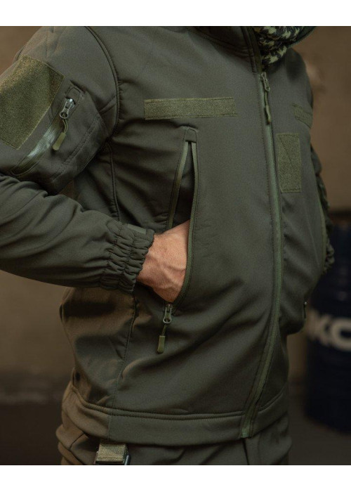 Демісезонний тактичний костюм софтшол Softshell ROCKET олива НП4862
