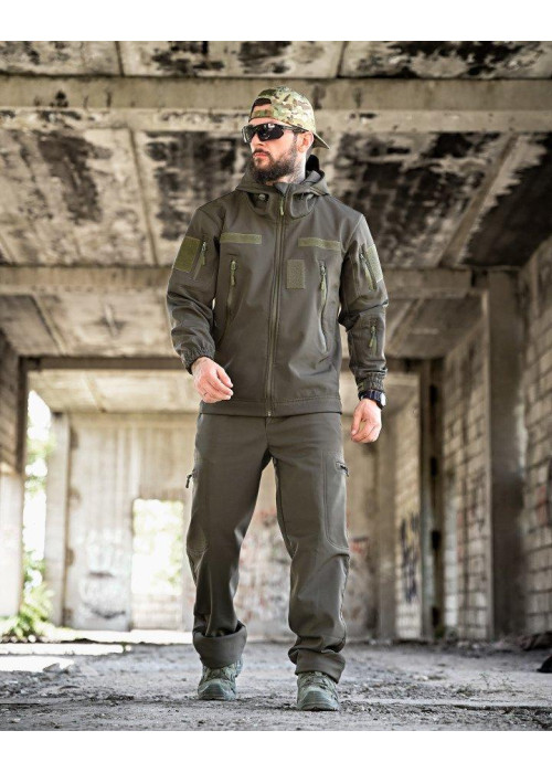 Тактичний костюм софтшел REVIVAL олива