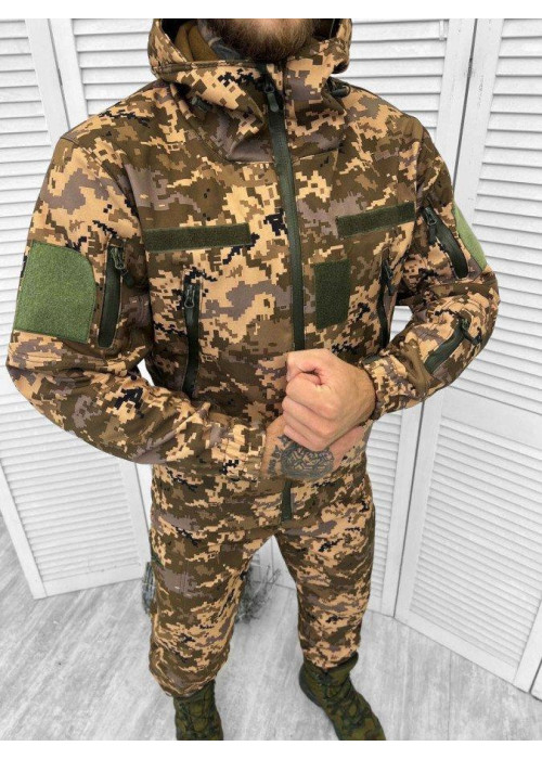 Демісезонний тактичний костюм Softshell PERODIZATION Армійський костюм Піксель