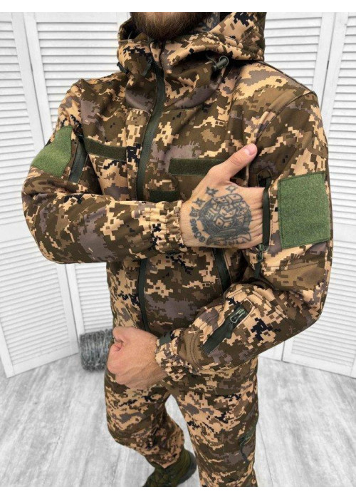 Демісезонний тактичний костюм Softshell PERODIZATION Армійський костюм Піксель