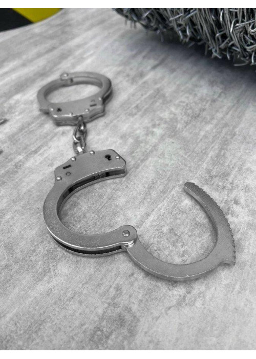 Справжні сталеві наручники  кайданки  для поліції Сріблястий