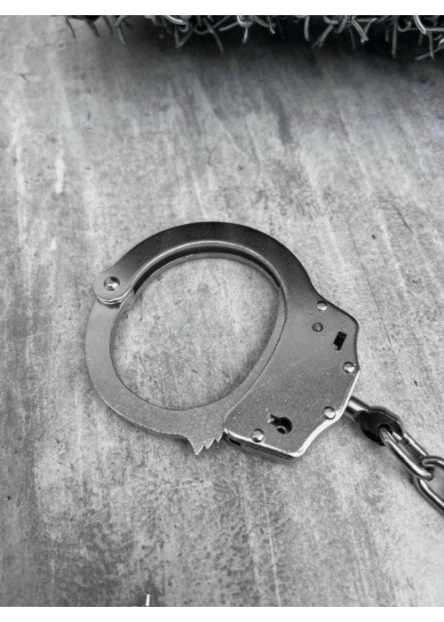 Справжні сталеві наручники  кайданки  для поліції Сріблястий