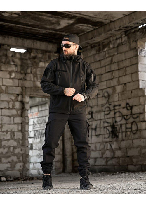 Тактичний костюм софтшел BANDIT чорний