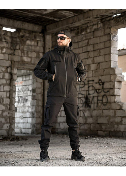 Тактичний костюм софтшел BANDIT чорний