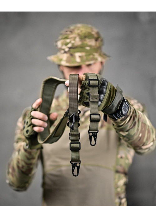 Двоточковий ремінь для зброї cordura Оливковий