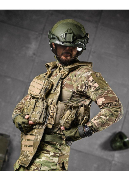 Тактична плитоноска 4 швидкі скидання з напашником Cordura