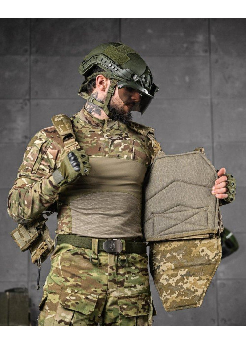 Тактична плитоноска 4 швидкі скидання з напашником Cordura