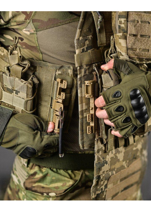 Тактична плитоноска 4 швидкі скидання з напашником Cordura