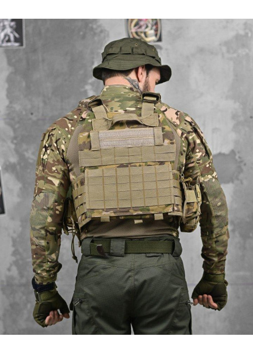 Плитоноска з напашником 4 швидких скидання Cordura мультикам