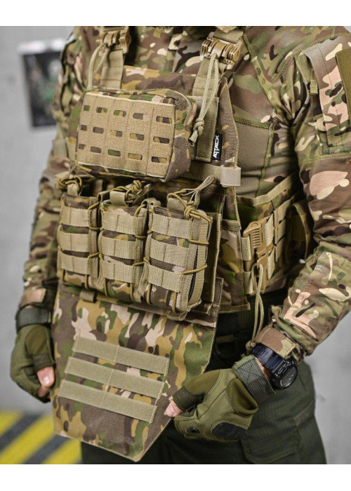Плитоноска з напашником 4 швидких скидання Cordura мультикам