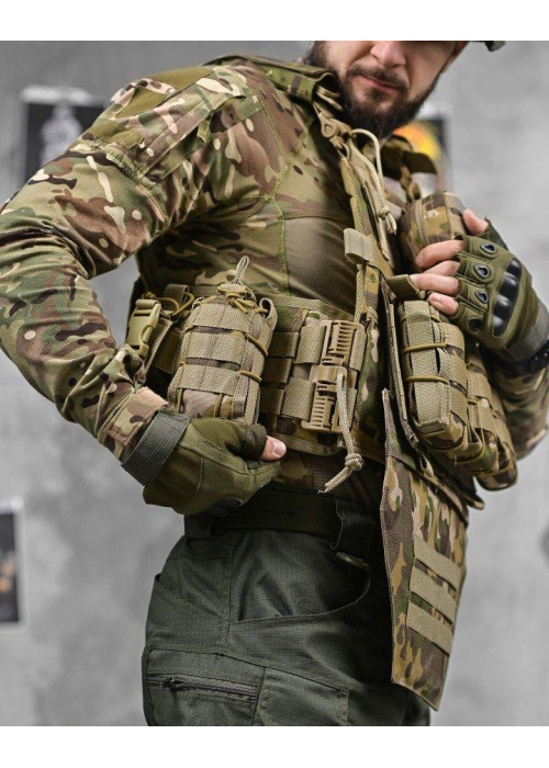 Плитоноска з напашником 4 швидких скидання Cordura мультикам