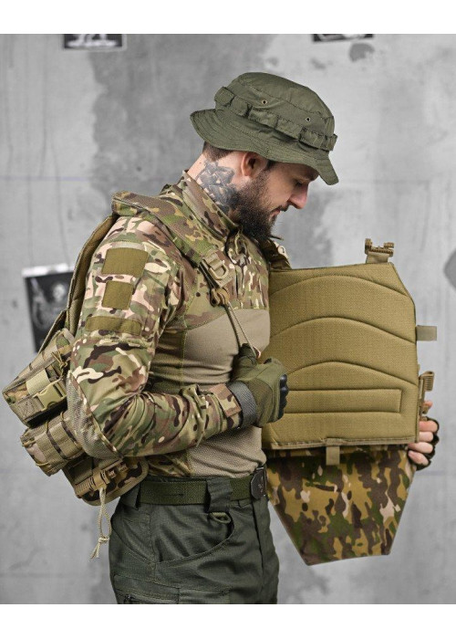 Плитоноска з напашником 4 швидких скидання Cordura мультикам