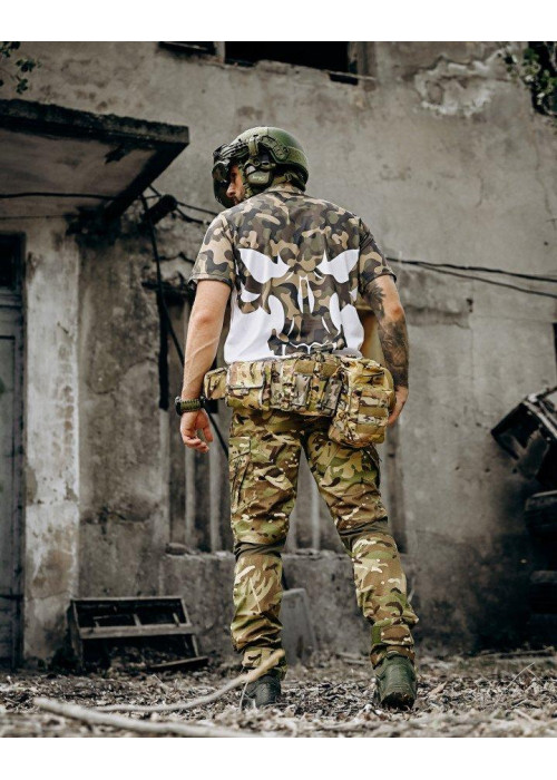 Мілітарі поло футболка Punisher Мультикам Футболка для активного відпочинку та тактики