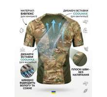 Компресійна потовідводна футболка Elit Force SSO мультикам  Кулмакс, анатомічна, потовідвідна, спортивна