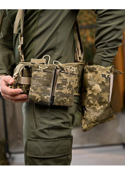 Розвантажувальний пояс РПС 7.62 (піксель) у комплекті — Cordura 500D, MOLLE, анатомічний