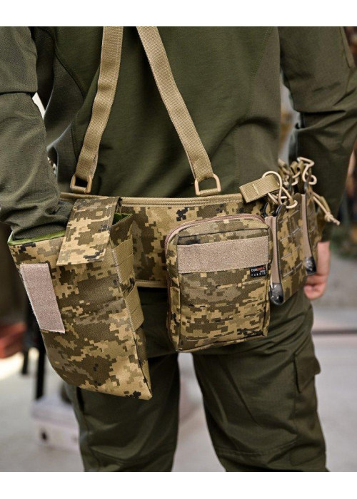 Розвантажувальний пояс РПС 7.62 (піксель) у комплекті — Cordura 500D, MOLLE, анатомічний