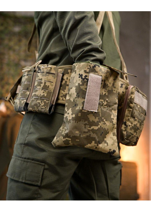 Розвантажувальний пояс РПС 7.62 (піксель) у комплекті — Cordura 500D, MOLLE, анатомічний