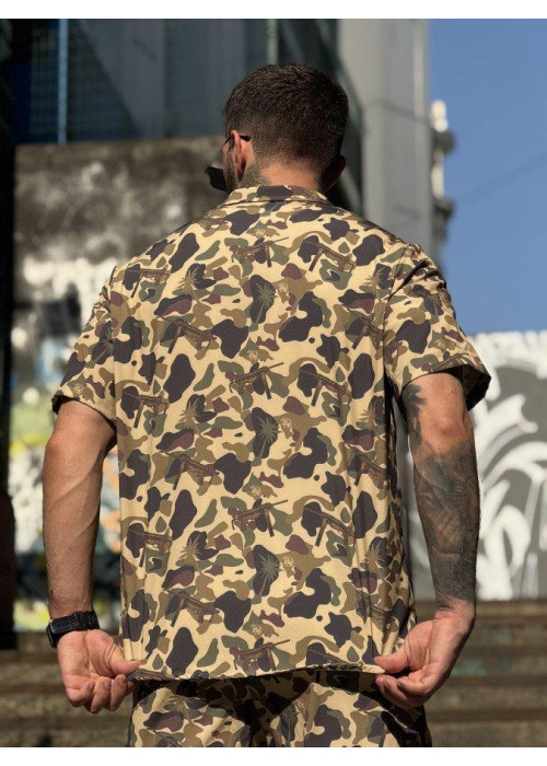 Літній військовий комплект Oblivion Camo Palm: тактичний костюм із софт поліестеру для туризму, полювання