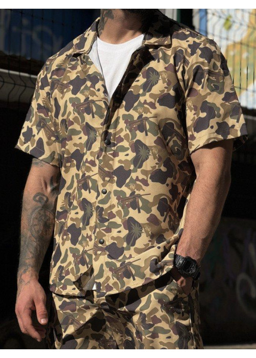 Літній військовий комплект Oblivion Camo Palm: тактичний костюм із софт поліестеру для туризму, полювання