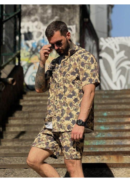 Літній військовий комплект Oblivion Camo Palm: тактичний костюм із софт поліестеру для туризму, полювання