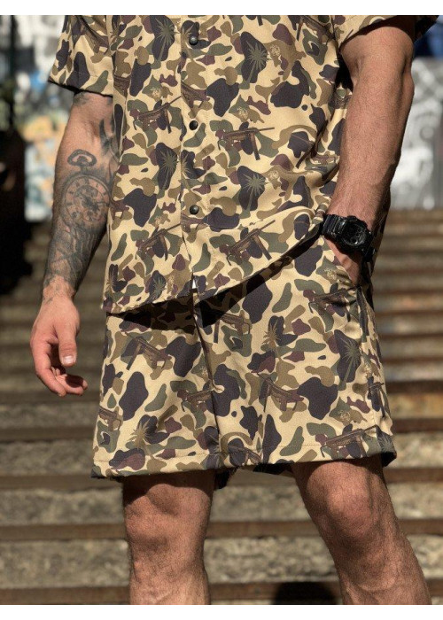 Літній військовий комплект Oblivion Camo Palm: тактичний костюм із софт поліестеру для туризму, полювання