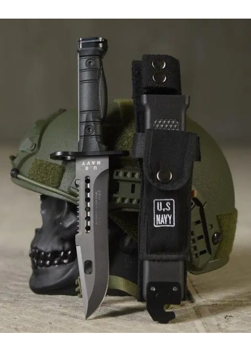 Ніж  з чохлом US. Navy Чорний