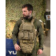 Тактична плитоноска Cordura Піксель із 4 точками швидкого скидання та напашником: 1000D, 7 підсумків, плити 25х30 см