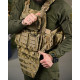 Тактична плитоноска Cordura Піксель із 4 точками швидкого скидання та напашником: 1000D, 7 підсумків, плити 25х30 см