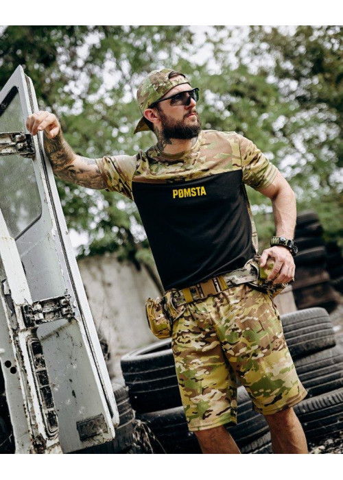 Літній мілітарі комплект POMSTA TDF: футболка і шорти з Coolmax, 100% поліестер, вільний крій, повномірні розміри