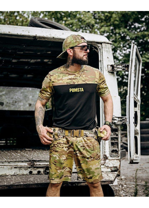 Літній мілітарі комплект POMSTA TDF: футболка і шорти з Coolmax, 100% поліестер, вільний крій, повномірні розміри