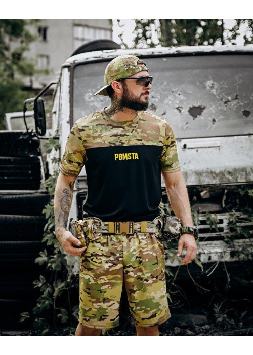 Літній мілітарі комплект POMSTA TDF: футболка і шорти з Coolmax, 100% поліестер, вільний крій, повномірні розміри