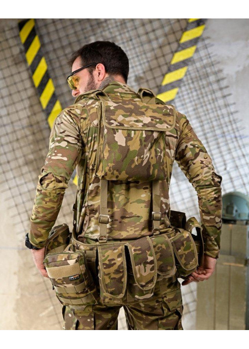 Розвантажувальний пояс РПС Attack Мультикам у зборі: Cordura 500D, 4 підсумки, аптечка, сумка скидання