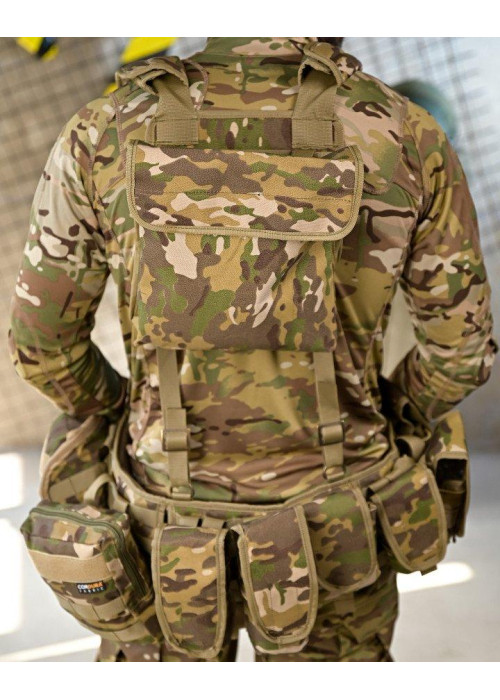 Розвантажувальний пояс РПС Attack Мультикам у зборі: Cordura 500D, 4 підсумки, аптечка, сумка скидання
