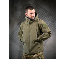 Тактична куртка софтшел LINKOLN олива | військова вітрівка softshell з мембраною