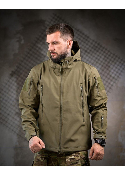 Тактична куртка софтшел LINKOLN олива | військова вітрівка softshell з мембраною