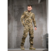 Тактичний костюм FENIX піксель  флісова кофта + штани, військова форма Polar fleece + ріп-стоп, тактичний одяг для служби
