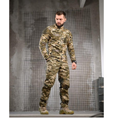 Тактичний костюм FENIX піксель  флісова кофта + штани, військова форма Polar fleece + ріп-стоп, тактичний одяг для служби