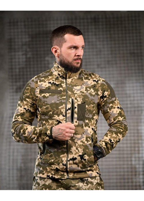 Тактичний костюм FENIX піксель  флісова кофта + штани, військова форма Polar fleece + ріп-стоп, тактичний одяг для служби