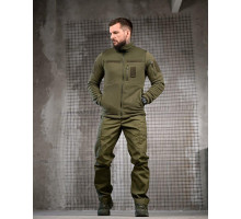 Тактичний костюм FENIX олива — флісовка + штани, тактична форма Polar fleece + ріп-стоп, військовий костюм для служби