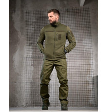 Тактичний костюм FENIX олива — флісовка + штани, тактична форма Polar fleece + ріп-стоп, військовий костюм для служби