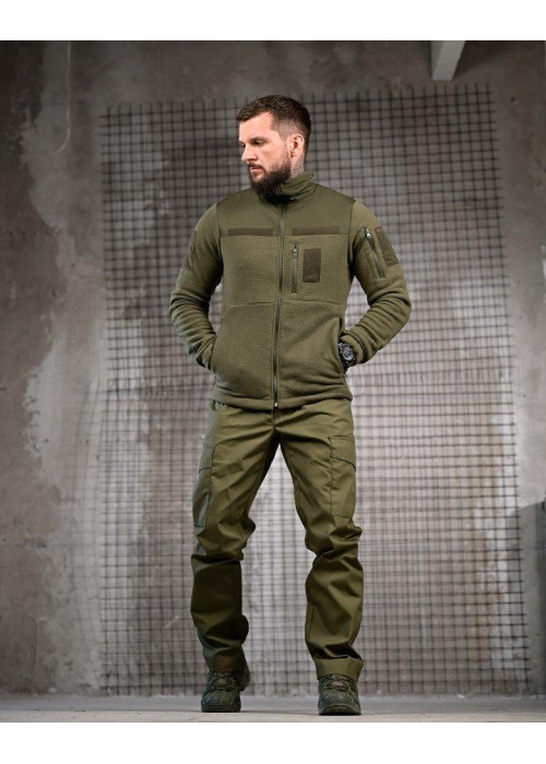 Тактичний костюм FENIX олива — флісовка + штани, тактична форма Polar fleece + ріп-стоп, військовий костюм для служби