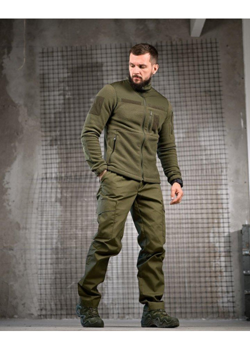 Тактичний костюм FENIX олива — флісовка + штани, тактична форма Polar fleece + ріп-стоп, військовий костюм для служби