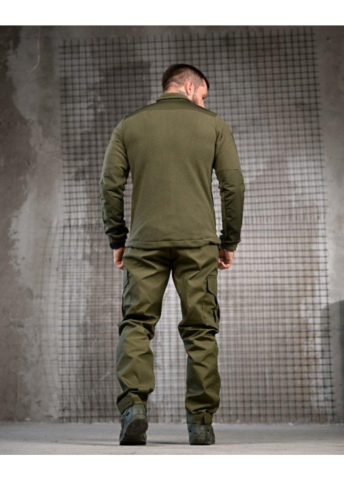 Тактичний костюм FENIX олива — флісовка + штани, тактична форма Polar fleece + ріп-стоп, військовий костюм для служби