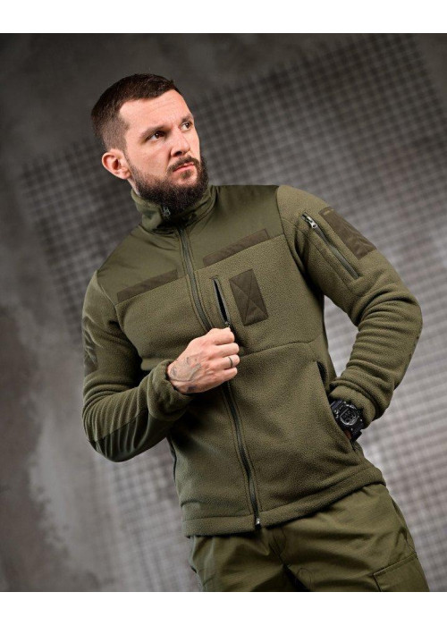 Тактичний костюм FENIX олива — флісовка + штани, тактична форма Polar fleece + ріп-стоп, військовий костюм для служби