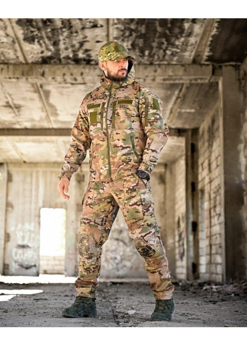 Тактичний костюм софтшел Softshell 5.11 Mission мультикам з наколінниками