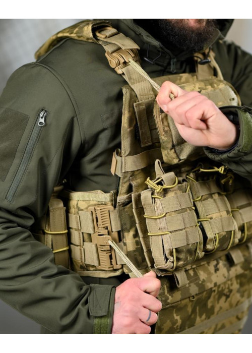 Плитоносій 4 швидких скидання з нашивкою 7.62 піксель