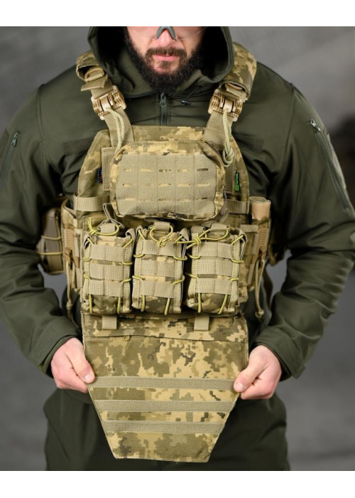 Плитоносій 4 швидких скидання з нашивкою 7.62 піксель