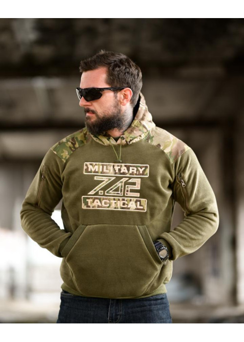 Флісова худі 7.62 Military Tactical oliva