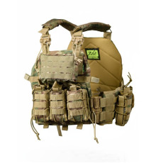 Тактична плитоноска 7.62 Multicam з 4 точками швидкого скидання — Cordura 1000D, комплект з підсумками